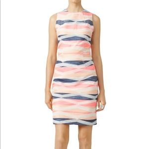 Trina Turk Kurdson Dress Sleeveless Sheath Pink Multicolor Stripe Size 0